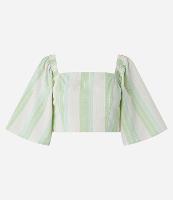 Blusa em Linho com Listras em Fio Tinto e Manga Ampla 3/4 - 2