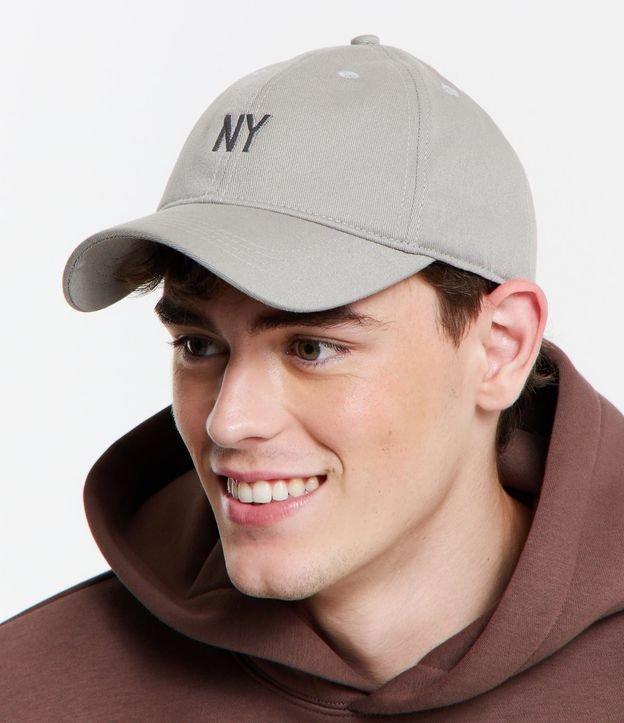 Boné Aba Curva em Sarja com Bordado New York Minimal - 1