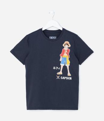 Camiseta Infantil com Estampa do Captain do One Piece - Tam 5 a 14 anos