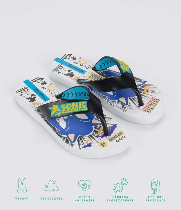 Chinelo Infantil com Tiras Largas Estampa Sonic - Tam 23 ao 36 - 1