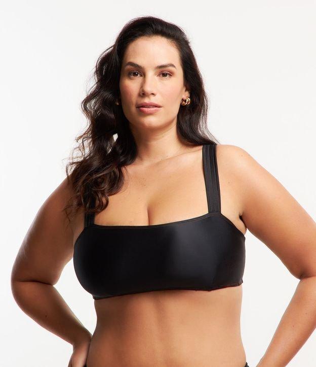 Biquíni Top Reto em Poliamida com Costura Contrastante Curve & Plus Size - 1