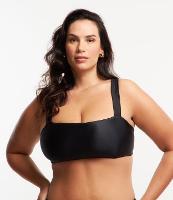 Biquíni Top Reto em Poliamida com Costura Contrastante Curve & Plus Size - 1