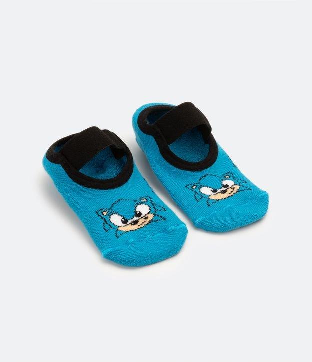 Meia Sapatilha Infantil com Antiderrapante e Estampa Sonic - Tam 19/22 ao 31/34 - 1