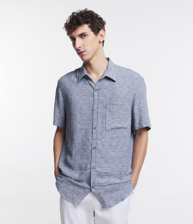 Camisa Manga Curta em Viscose com Estampa Geométrica - 1