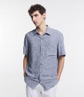 Camisa Manga Curta em Viscose com Estampa Geométrica - 1