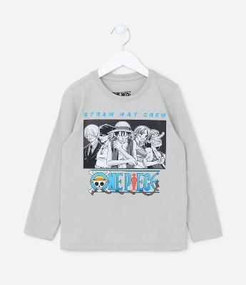Camiseta Infantil com Estampa do One Piece - Tam 7 a 14 anos
