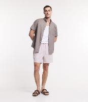 Bermuda de Banho Listrada em Microfibra com Textura Anarruga - 1