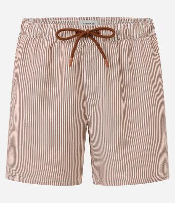 Bermuda de Praia Listrada em Microfibra com Textura Anarruga