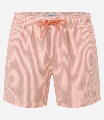 Bermuda de Praia Listrada em Microfibra com Textura Anarruga