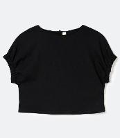 Blusa Manga Curta em Viscolinho com Botões Sem Estampa - 2