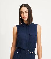 Camisa Sem Manga Airflow com Vista Oculta e Bolsos Frontais - 1