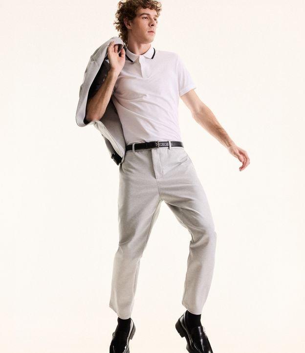 Calça Slim de Malha com Cós Meio Elástico - 3