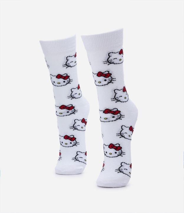 Meia Cano Alto em Algodão com Estampa Hello Kitty - 1