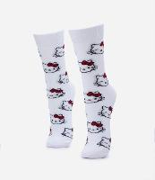 Meia Cano Alto em Algodão com Estampa Hello Kitty - 1