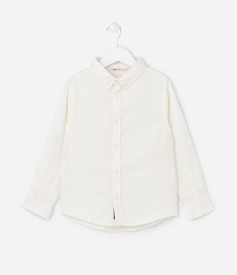 Camisa Infantil em Tricoline com Botões - Tam 5 a 14 anos