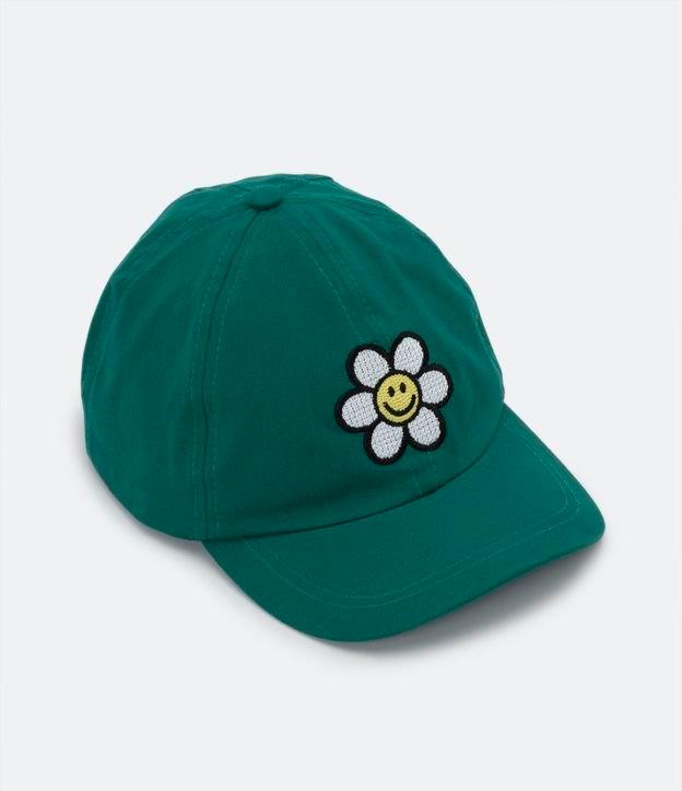Boné Infantil em Sarja com Bordado de Margarida - 1