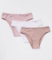 Kit com 3 Calcinhas Biquíni em Microfibra Estampada e Lisas DelRio - 1
