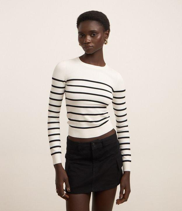 Blusa Manga Longa em Viscose Listrada - 2