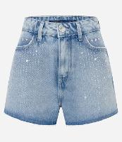 Short Cintura Alta em Jeans com Detalhes em Brilhos e Estrelas - 2