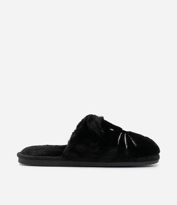 Pantufa Fechada com Bordado Gatinho