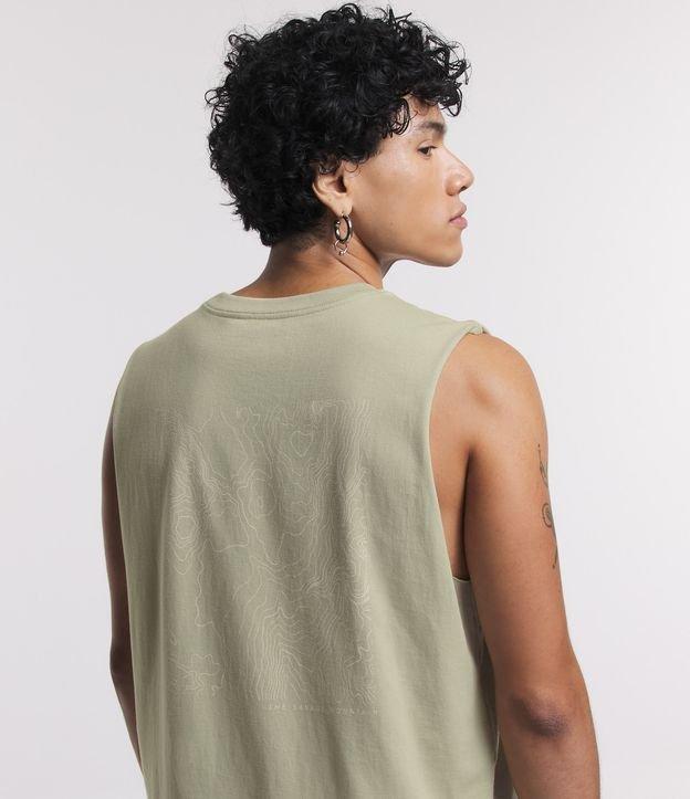 Regata Machão em Meia Malha com Estampa de Mapa nas Costas - 1