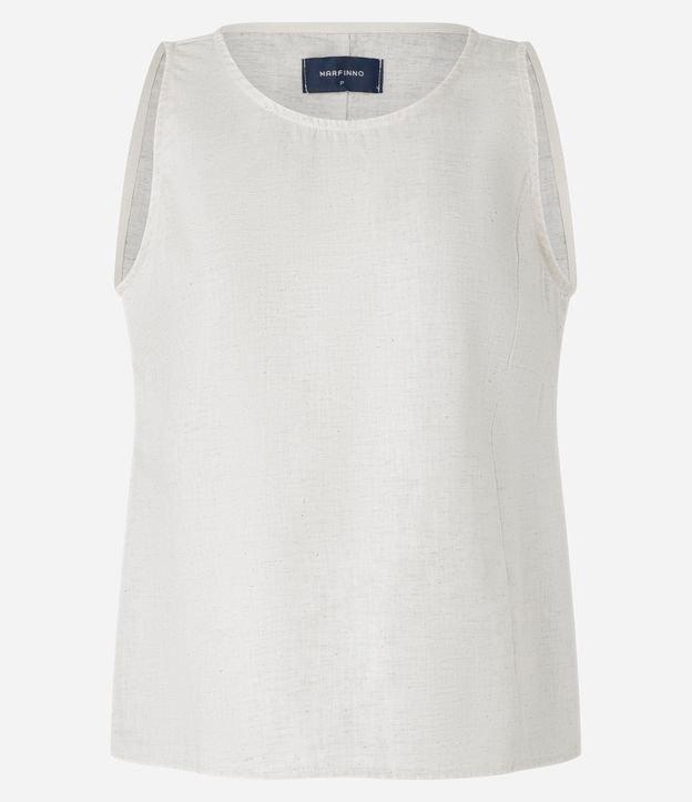 Blusa Regata em Sarja com Efeito Linho - 2