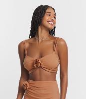 Top de Alcinha com Flor Aplicada e Lastex nas Costas - 1