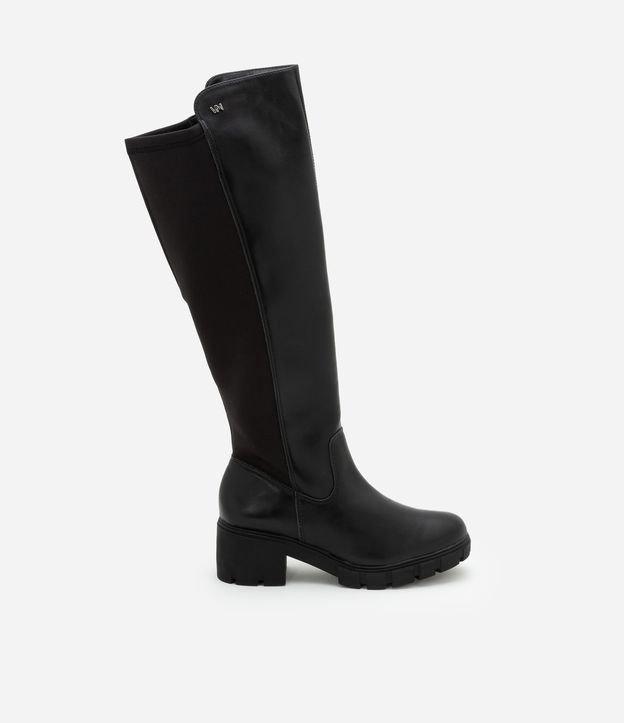 Bota Cano Longo com Elástico e Salto Bloco Via Marte - 2