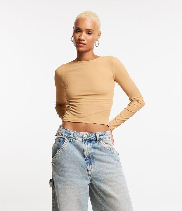 Blusa Manga Longa em Ribana de Poliamida - 1