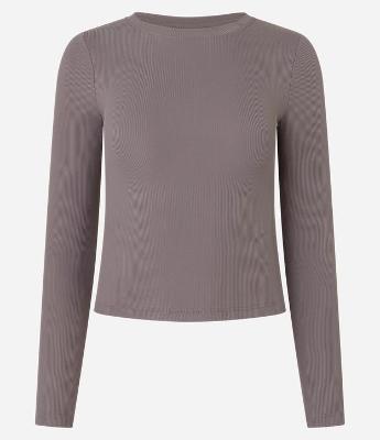 Blusa Manga Longa em Ribana de Poliamida