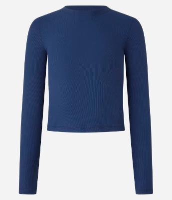 Blusa Manga Longa em Ribana de Poliamida