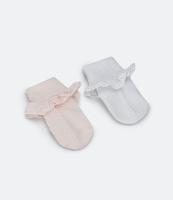 Kit 02 Pares de Meias com Rendinha em Laise - Tam 0 a 12 meses - 1