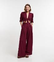 Calça Pantalona em Linho Maxi com Recortes - 1