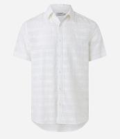 Camisa Regular em Linho com Textura Grid e Gola Colarinho - 2