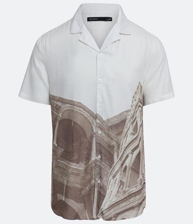 Camisa Slim em Viscose Manga Curta com Estampa Arquitetura - 2