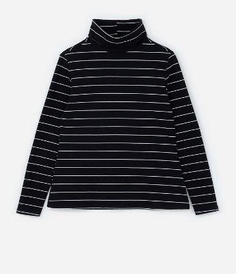 Blusa Manga Longa em Ribana Listrada Curve & Plus Size