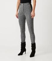 Calça Legging em Jacquard com Recorte em Material Sintético - 2