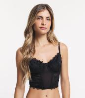 Corset Sem Bojo em Renda Floral com Alças Reguláveis - 1