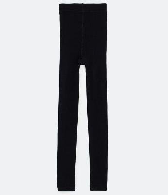 Meia Calça Legging em Fleece Sem Estampa