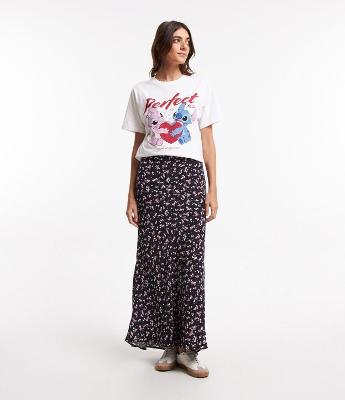 Saia New Midi em Viscose Floral Liberty
