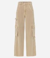 Calça Reta Cintura Alta em Sarja com Bolsos Cargo - 2