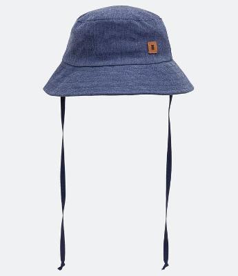 Chapéu Infantil em Jeans com Etiqueta de Ursinho e Amarração - Tam Ú