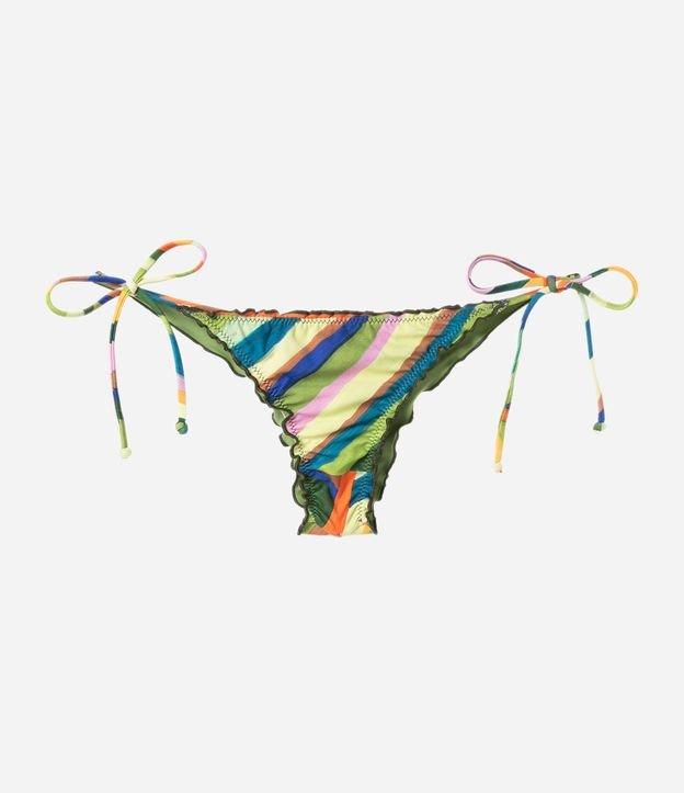 Biquíni Calcinha Lacinho em Microfibra com Frufru e Estampa de Folhagens - 2