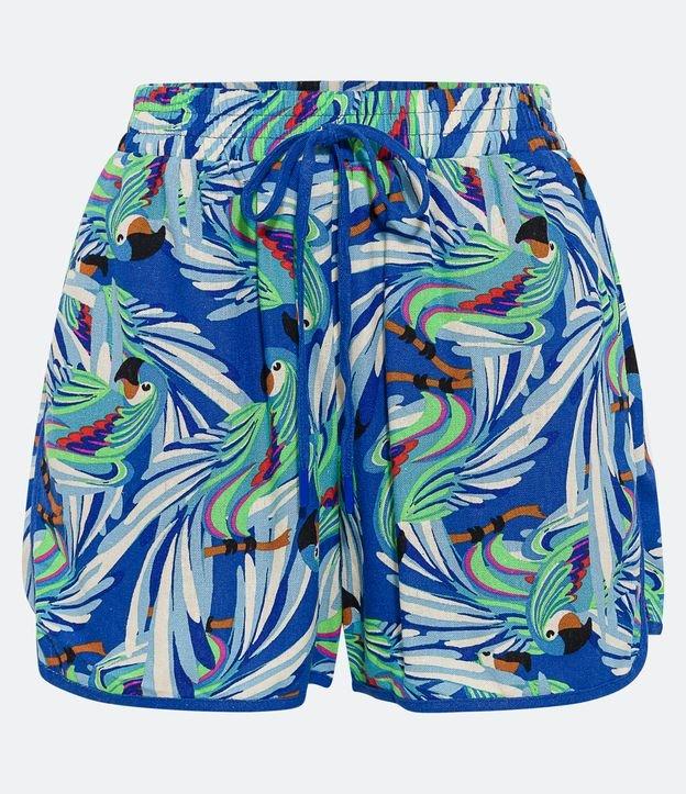 Short Runner em Linho com Cordão e Estampa de Araras - 2