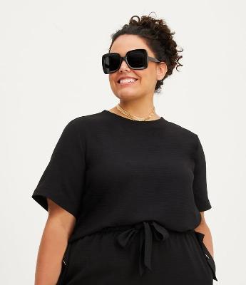 Blusa com Detalhe de Gota e Botão nas Costas Curve & Plus Size