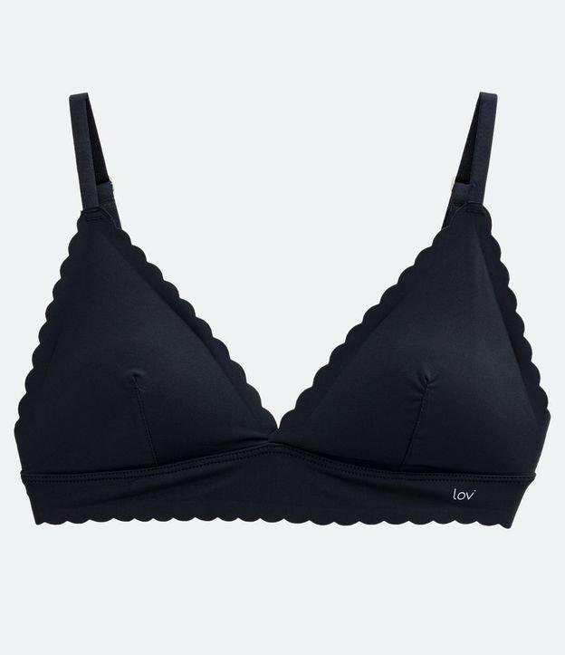 Sutiã Triângulo em Microfibra com Bojo Removível Borda Nuvem - 2