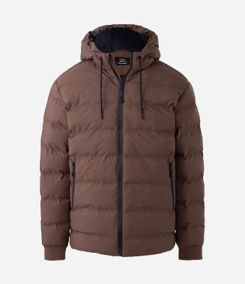 Jaqueta Puffer Esportiva sem Costura com Capuz
