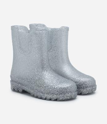 Galocha Infantil em PVC com Aplicação de Glitter - Tam 23/24 ao 27/28