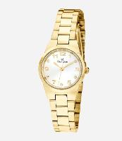 Kit Relógio Metal Champion Feminino Analógico Com Caixa Em Metal Dourado E Pulseira Em Aco Dourado Ch26846W - 1