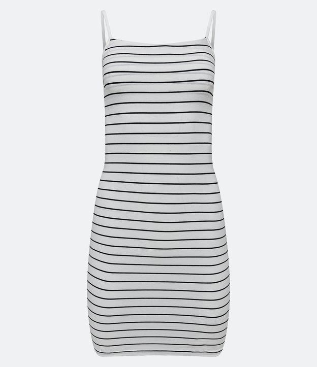 Vestido de Alcinha Curto em Algodão Listrado - 2